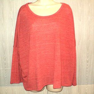Old Navy Women's Top Size XL Muted Heathered Red-Rust 3/4 Sleeves Round Neckline